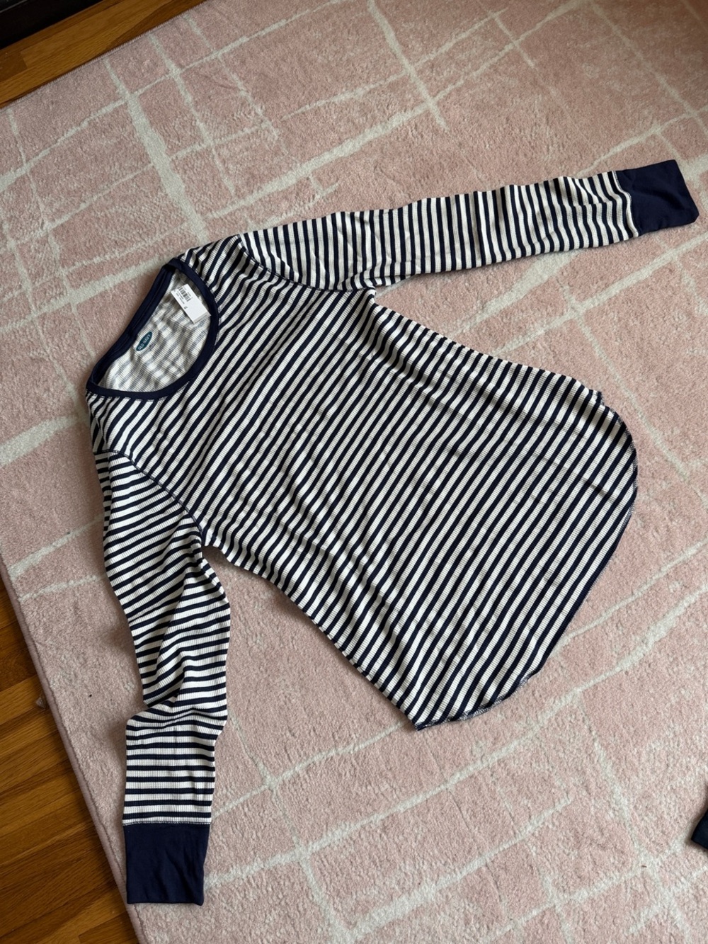 Old Navy Navy and White Striped Crewneck Shirt - Picture 1 of 5